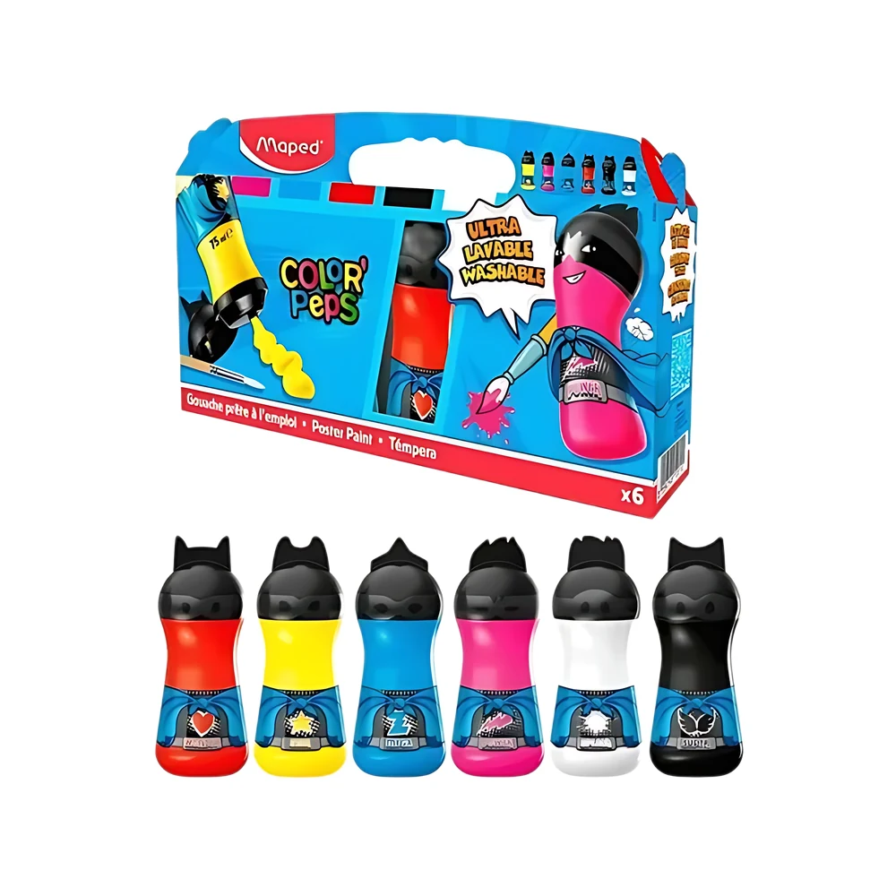 SET DE TEMPERAS MAPED 3 FLUO + 2 METALIZADAS.