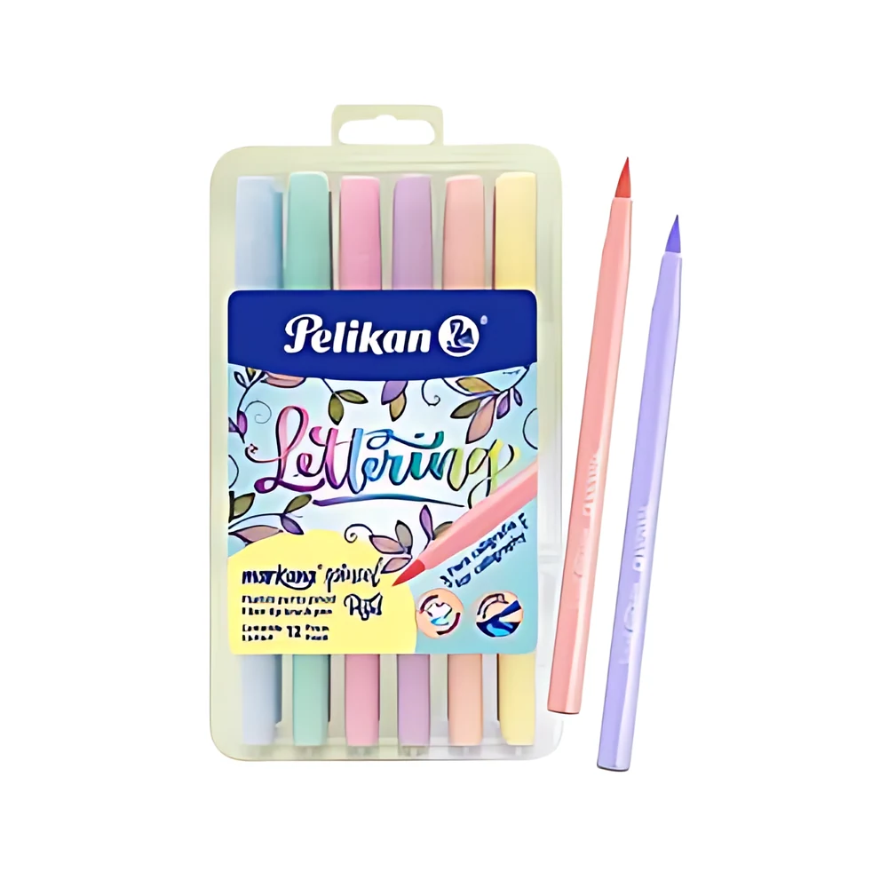 MARCADOR PELIKAN MARKANA PUNTA PINCEL PASTEL X 12U. C/SURTIDOS (L30341201)