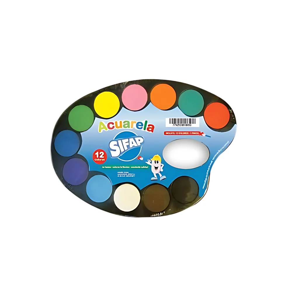 ACUARELA SIFAP X 12 COLORES + PINCEL (906103)