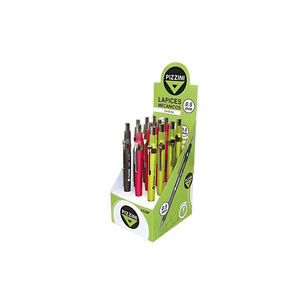 PORTAMINAS PIZZINI 0.5MM PUNTA FIJA CLIP METALICO C/GOMA (1439F)