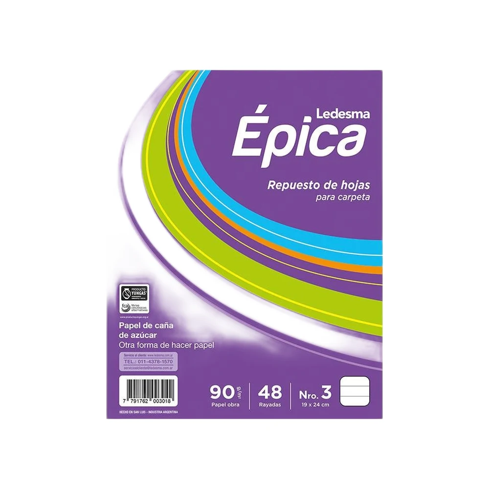 REPUESTO ESCOLAR EPICA N°3 48H RAYADO (105817)