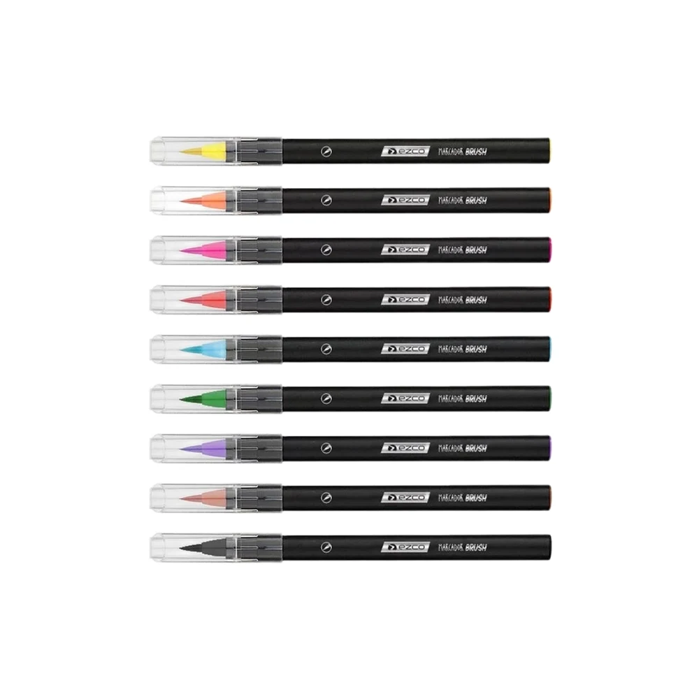 MARCADOR EZCO PUNTA PINCEL X 10U. (4003800-10)