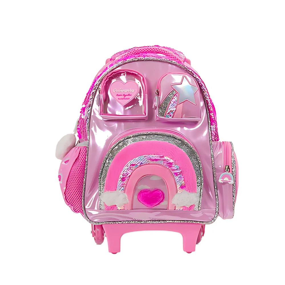MOCHILA MOOVING QUITAPESARES NUBE ARCOIRIS C/CARRO 14″ (1613524)