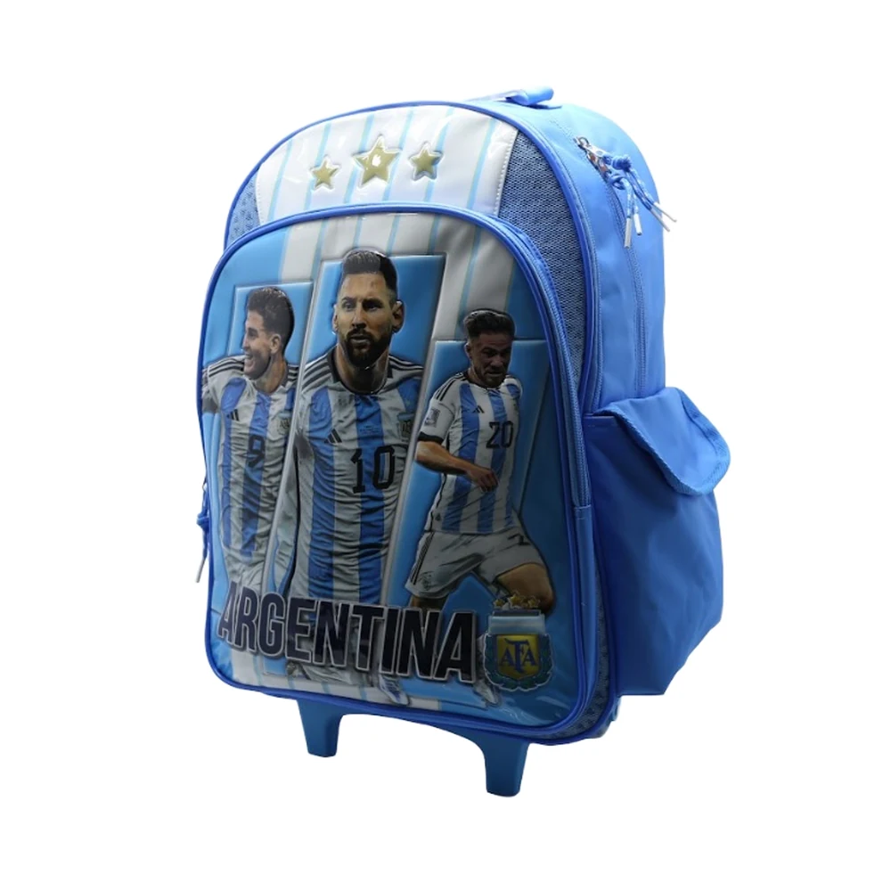 MOCHILA CRESKO «ARGENTINA CAMPEON DEL MUNDO» 18″ C/CARRO (AF118)