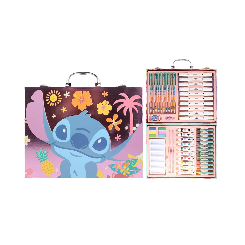 SET DE ARTE CRESKO STITCH 53 PCS CON TEMPERAS VALIJA (LT135)