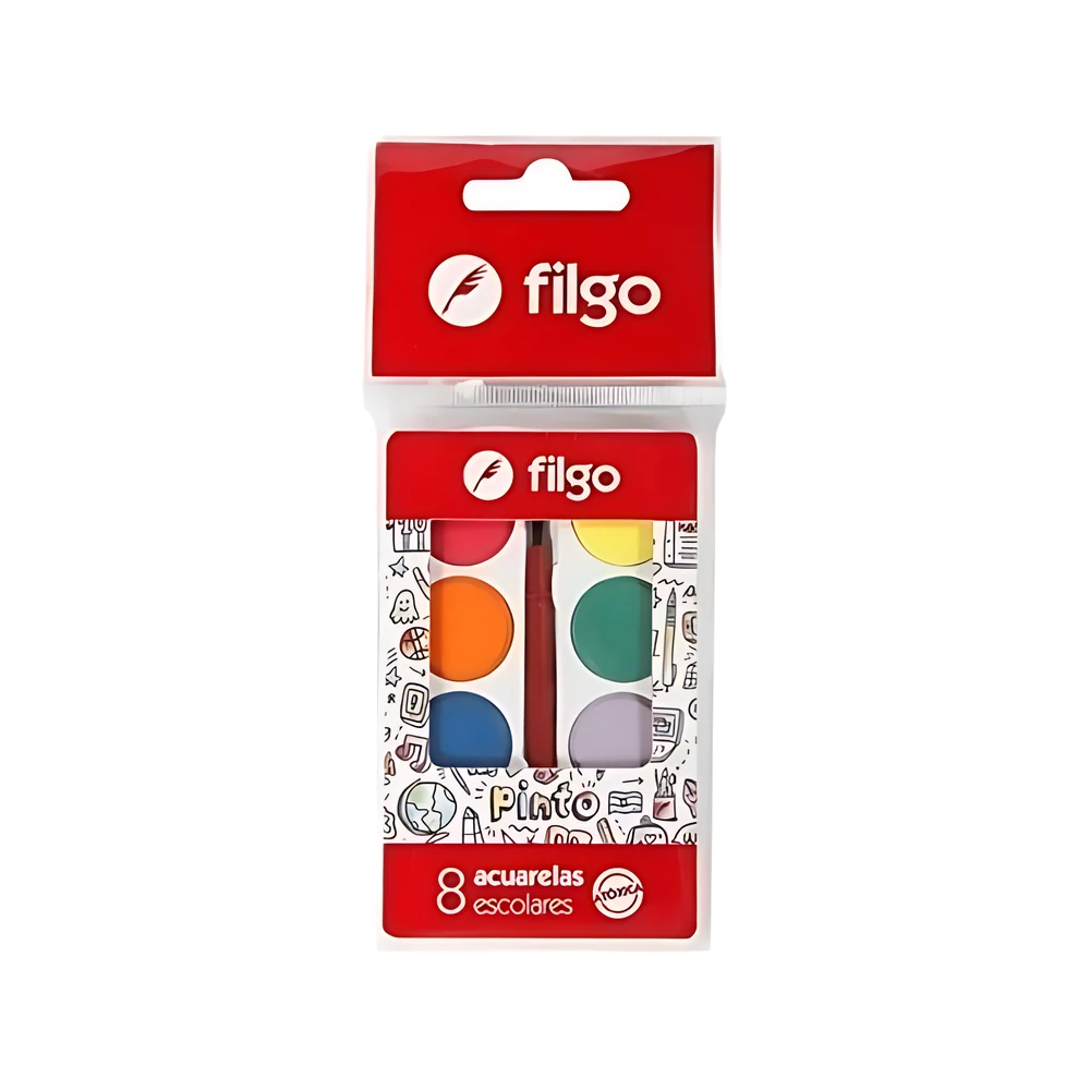 ACUARELA FILGO ESCOLAR X 8 COLORES (WT-AC-8)