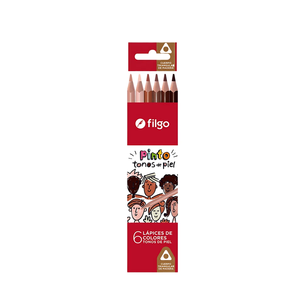 LAPIZ COLOR FILGO PINTO TONOS DE PIEL X 6U. LARGOS (PN401-E6)