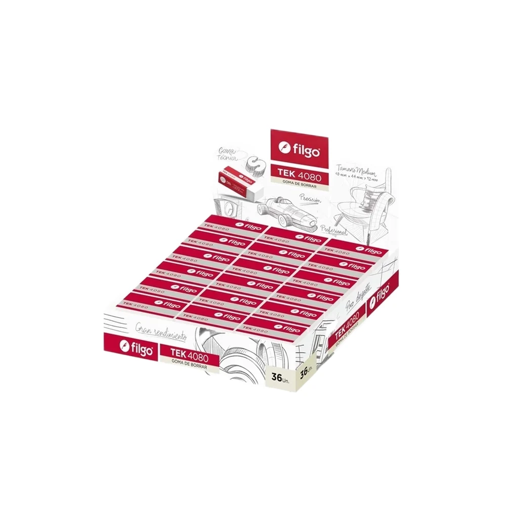 GOMA DE BORRAR FILGO TEK 4080 MEDIUM X36U. (ER4080-D36)