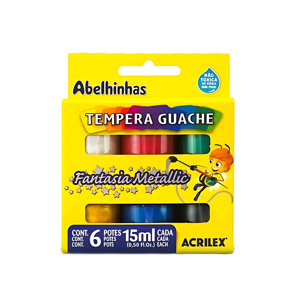 TEMPERA ACRILEX FANTASIA METALIC X6U SURTIDAS.