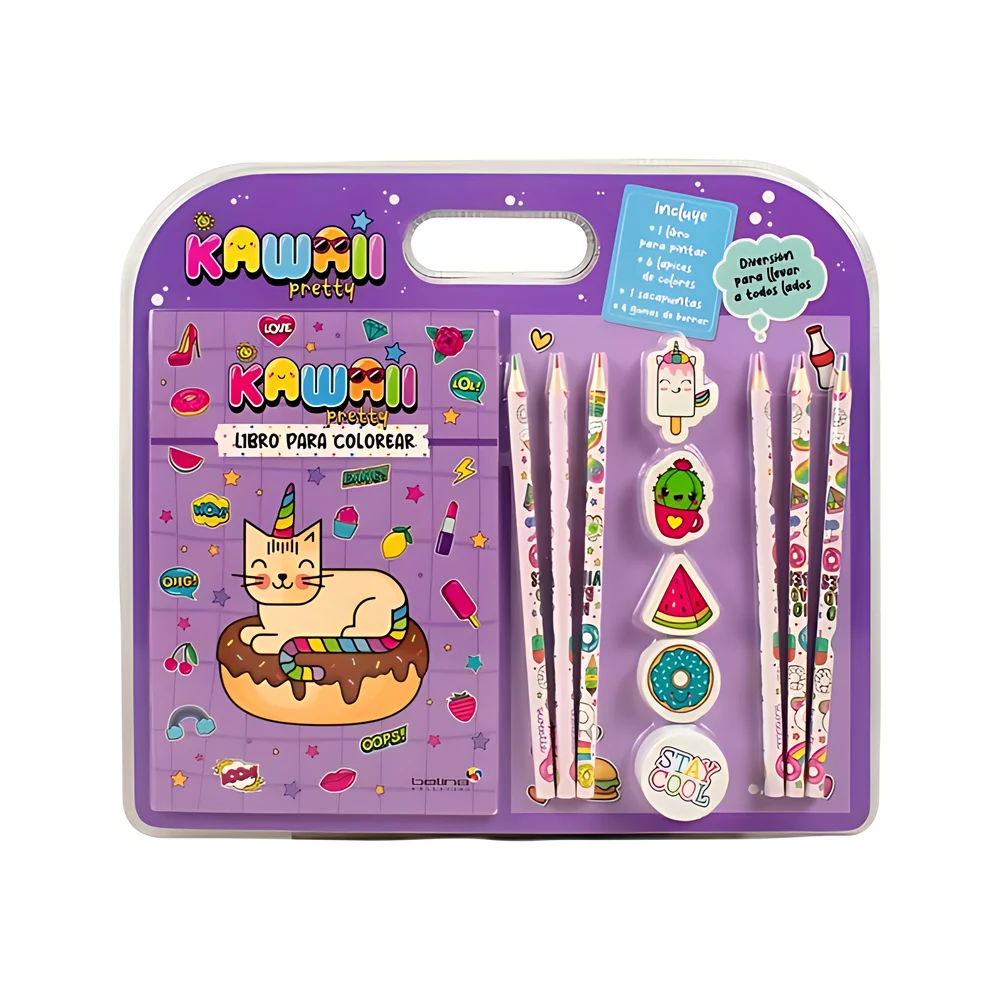 KIT BETINA PARA COLOREAR KAWAII PRETTY X12 PIEZAS (2333)
