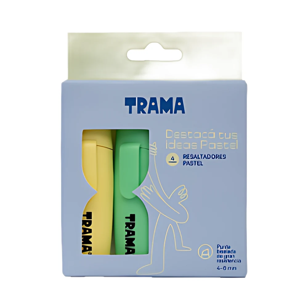 RESALTADOR TRAMA FINO PASTEL BLISTER X 4 U.