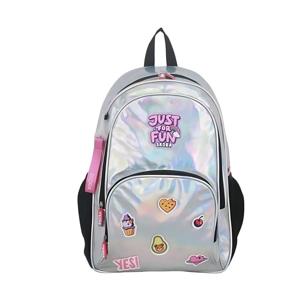 MOCHILA MODAX JUST FUN HOLOGRAFICA ESPALDA 17″ (35422)