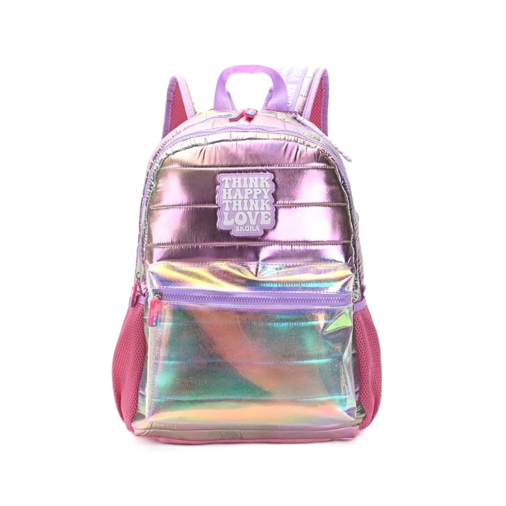 MOCHILA MODAX THINK HAPPY MATELASSE HOLOGRAMA ESPALDA 18″ (35326)