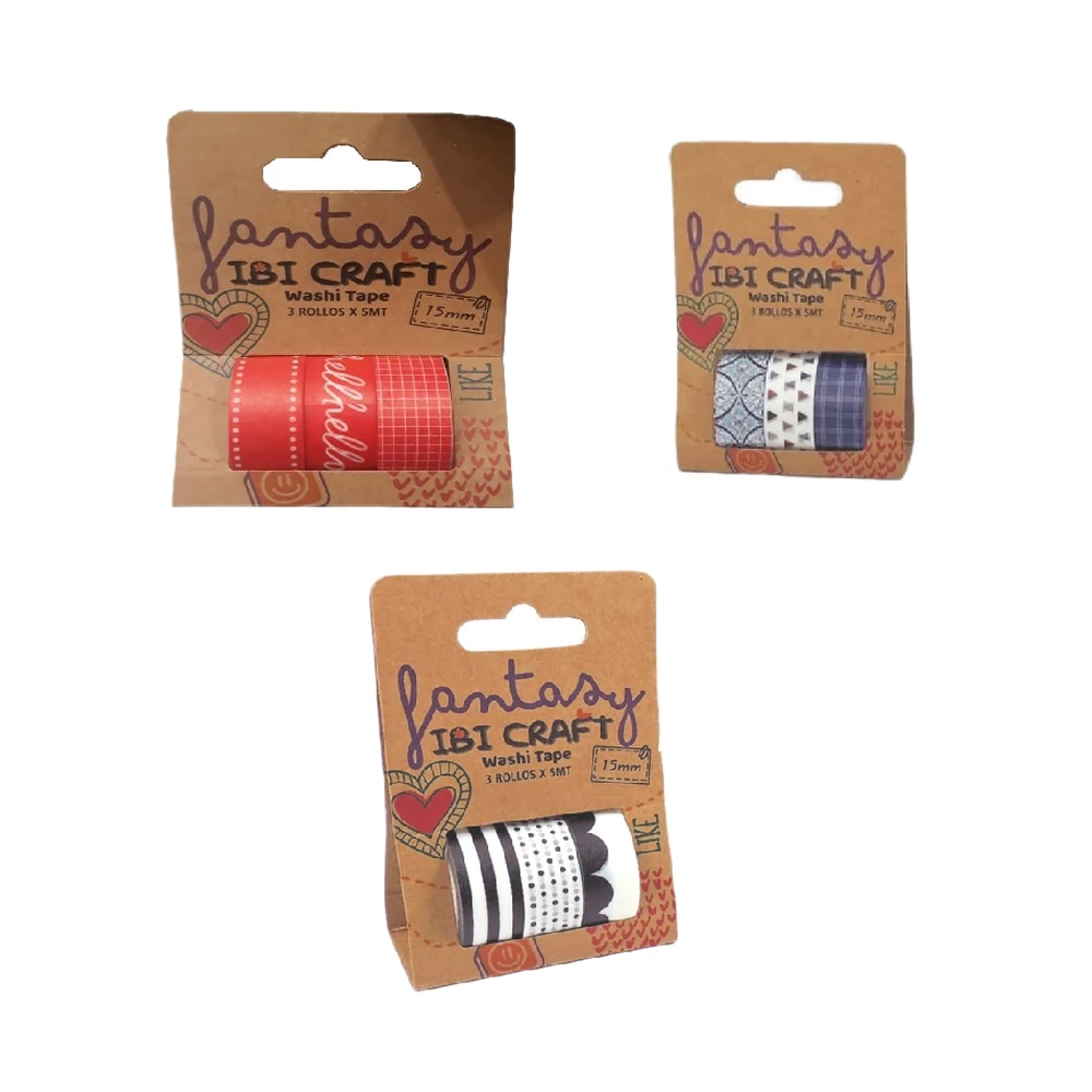 WASHI TAPE IBI CRAFT X3U 5MTS RED (055784)