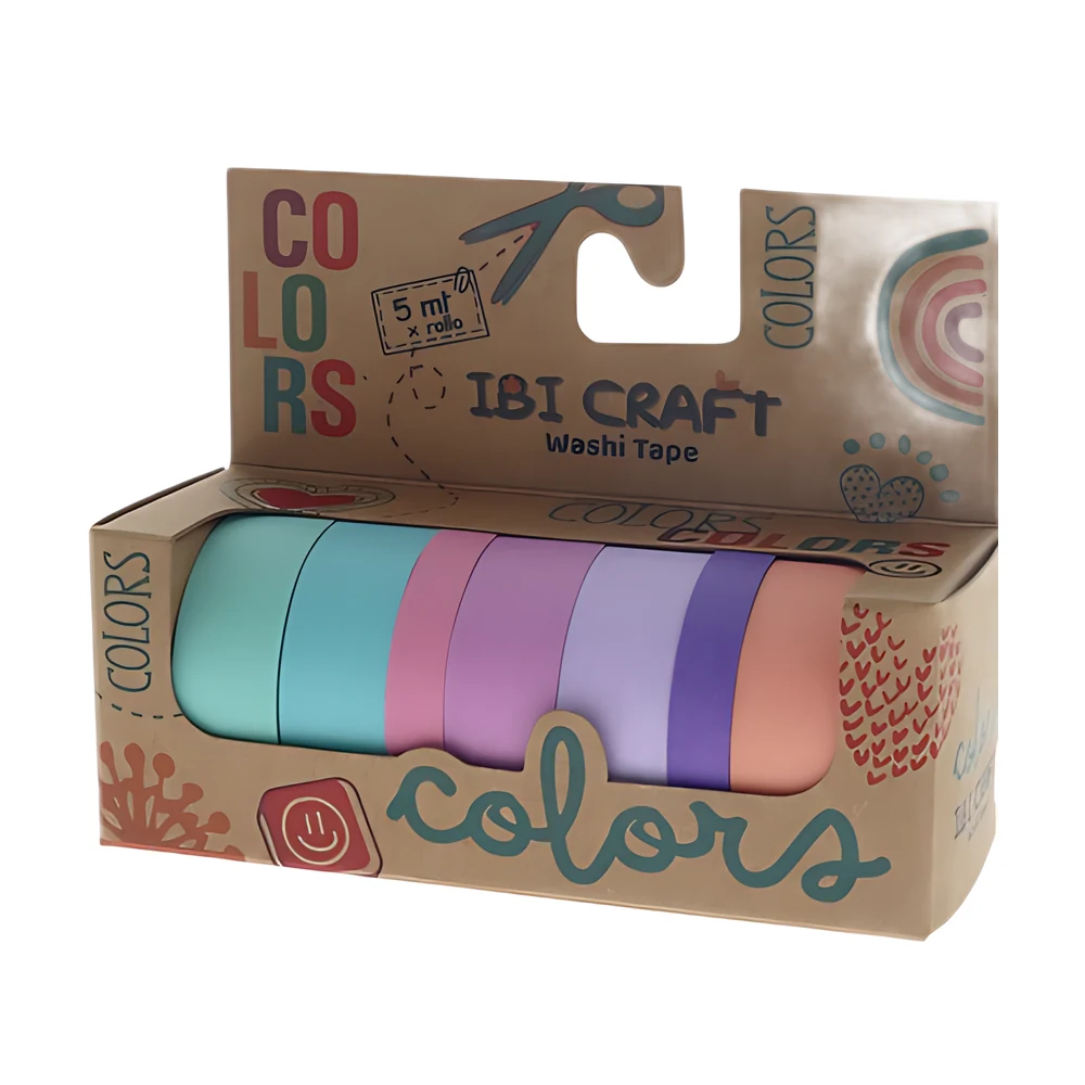 WASHI TAPE BOX IBI CRAFT X7U PASTEL 5MTS (055763)