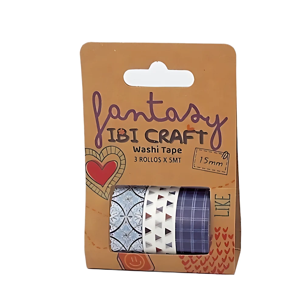 WASHI TAPE IBI CRAFT X3U 5MTS BLUE (55782)