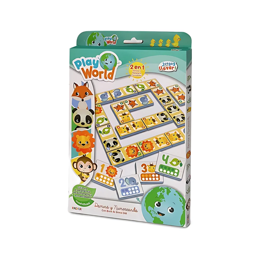 JUEGO DIDÁCTICO KREKER CON BASE DE GOMA EVA 2 EN 1 (DOMINÓ + NÚMEROS) (1031)